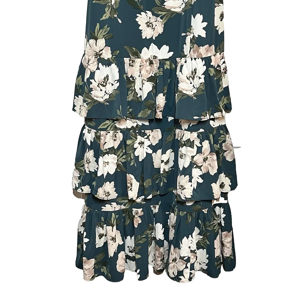 Abercrombie & Fitch Drama Tiered Romantic Maxi Dress Floral Empire waist NWT